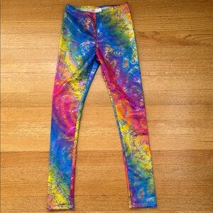 NWOT: Little Mass Neon Metallic Leggings 8